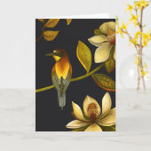 Chinoiserie-Vögel IV - Gruß-Karte Karte (Gelbe Blume)