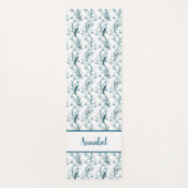 Chinoiserie Vögel und Blätter Petroleumblau Yogamatte (Vorderseite)