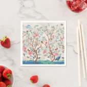 Chinoiserie-Wandbild mit Reihern und Blumen Serviette (Beispiel)