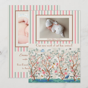 Chinoiserie-Wandkinderzimmer-Blumenmuster und Bild Einladung