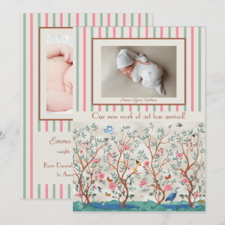 Chinoiserie-Wandkinderzimmer-Blumenmuster und Bild Einladung