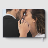 Chinoiserie Wappen Monogram Blue Wedding Gästebuch (Rückseite)