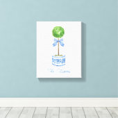 Chinoiserie Wassercolary Bow Topiary Leinwanddruck (Insitu (Holzboden))