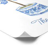 Chinoiserie Wassercolary Bow Topiary Poster (Ecke)