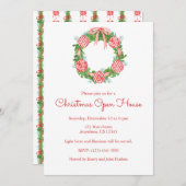 Chinoiserie Wasserfarbe Roter Weihnachtsbrand Einladung (Vorne/Hinten)