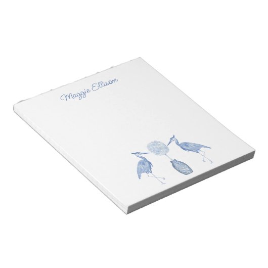 Chinoiserie Wasserfarbe Topiary Blue Herd Notepad Notizblock (angewinkelt)