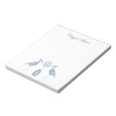 Chinoiserie Wasserfarbe Topiary Blue Herd Notepad Notizblock (Rotiert)
