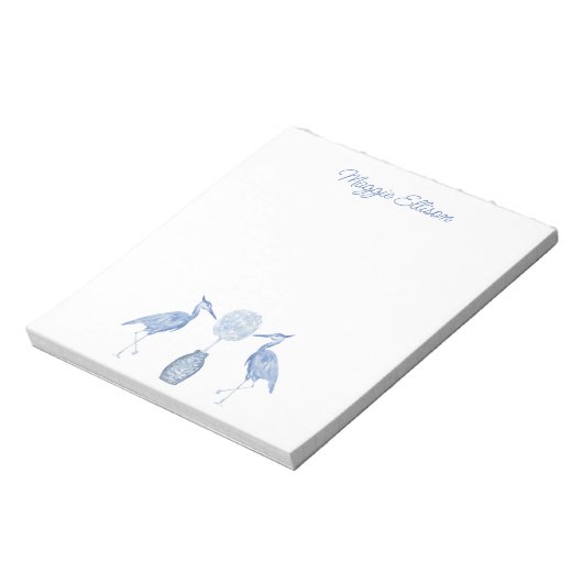 Chinoiserie Wasserfarbe Topiary Blue Herd Notepad Notizblock (Rotiert)
