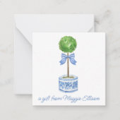 Chinoiserie Wasserfarben Bow Topiary Geschenkanwei Mitteilungskarte (Vorderseite)