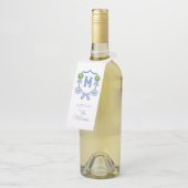 Chinoiserie Wasserfarben Wappen Topiary Monogram Flaschenanhänger (Angewinkelt)