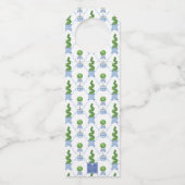 Chinoiserie Wasserfarben Wappen Topiary Monogram Flaschenanhänger (Rückseite)