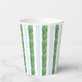 Chinoiserie Wasserfarben Wappen Topiary Monogram Pappbecher (Rückseite)