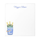 Chinoiserie Wasserfarbener Wein Eislaufplatz Notizblock (Vorderseite)