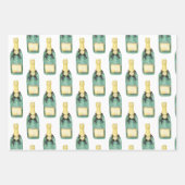 Chinoiserie Wasserfarbener Wein Packpapier Geschenkpapier Set (Vorderseite 3)