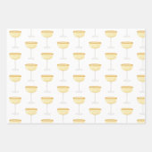 Chinoiserie Wasserfarbener Wein Packpapier Geschenkpapier Set (Vorderseite 2)