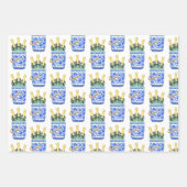 Chinoiserie Wasserfarbener Wein Packpapier Geschenkpapier Set (Vorderseite)