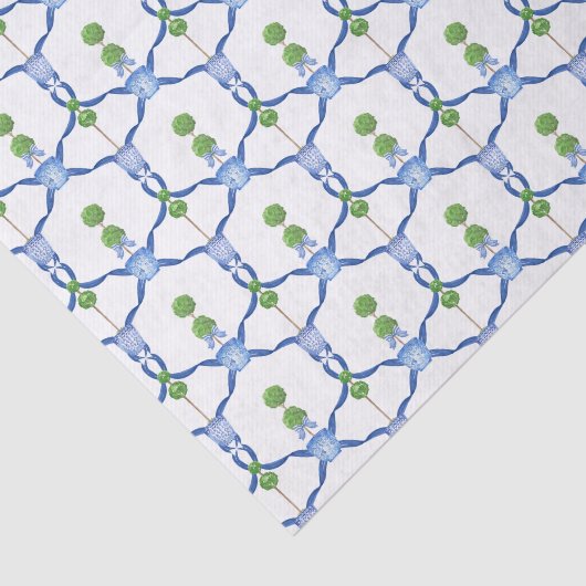 Chinoiserie Wasserfarbtopisie Gewebe Seidenpapier (Ausschnitt)