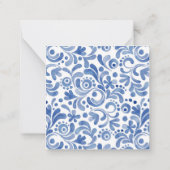 Chinoiserie Watercolor Blue Hering Geschenkanweisu Mitteilungskarte (Rückseite)