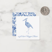 Chinoiserie Watercolor Blue Hering Geschenkanweisu Mitteilungskarte (Vorderseite/Rückseite Beispiel)