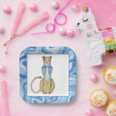 Chinoiserie Watercolor Bow Cheetah Party Teller (Party)