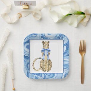 Chinoiserie Watercolor Bow Cheetah Party Teller