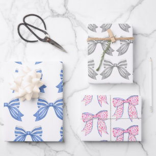 Chinoiserie Watercolor Bows Wrapper Geschenkpapier Set