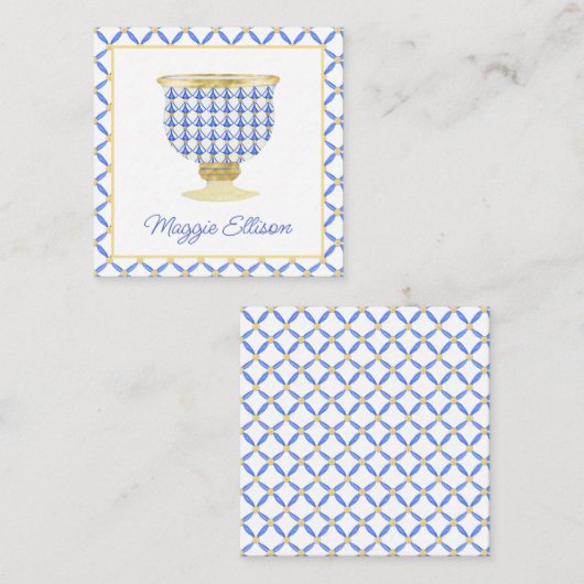 Chinoiserie Watercolor Chase Geschenkverpackung Mitteilungskarte (Vorne/Hinten)