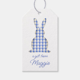 Chinoiserie Watercolor Chic Bunny Rabbit Geschenka Geschenkanhänger