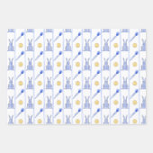 Chinoiserie Watercolor Chic Eggs and Bunnies Wrapp Geschenkpapier Set (Vorderseite 2)