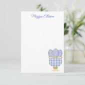 Chinoiserie Watercolor Chic Eggs Dankeskarte (Stehend Vorderseite)