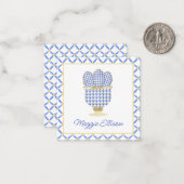 Chinoiserie Watercolor Chic Eggs Geschenkverpackun Mitteilungskarte (Vorderseite/Rückseite Beispiel)