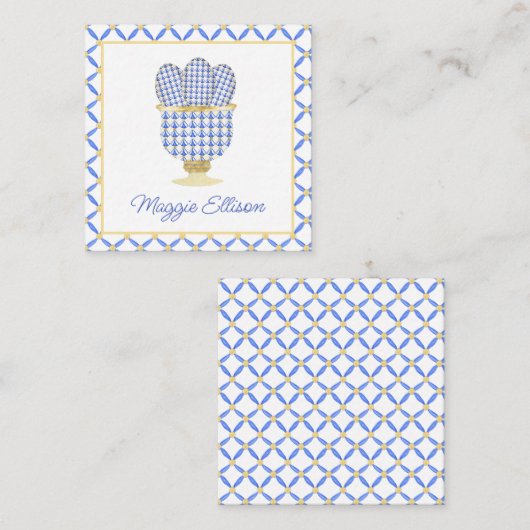 Chinoiserie Watercolor Chic Eggs Geschenkverpackun Mitteilungskarte (Vorne/Hinten)