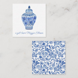 Chinoiserie Watercolor Ginger Jar Geschenkanweisun Mitteilungskarte