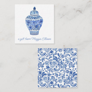 Chinoiserie Watercolor Ginger Jar Geschenkanweisun Mitteilungskarte