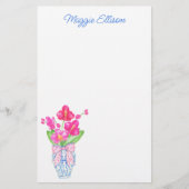 Chinoiserie Watercolor Ginger Jar Orchid Briefpapier (Vorderseite)