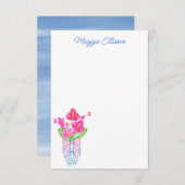 Chinoiserie Watercolor Ginger Jar Orchids Dankeskarte (Vorne/Hinten)