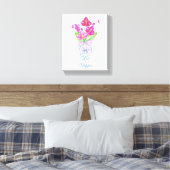 Chinoiserie Watercolor Ginger Jar Orchids Leinwanddruck (Insitu (Schlafzimmer))