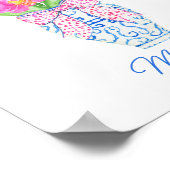 Chinoiserie Watercolor Ginger Jar Orchids Poster (Ecke)