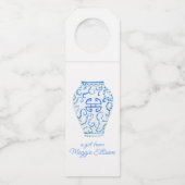 Chinoiserie Watercolor Ginger Jar Vase Flaschenanhänger (Vorderseite)