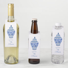 Chinoiserie Watercolor Ginger Jar Vase Flaschenanhänger