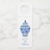 Chinoiserie Watercolor Ginger Jar Vase Flaschenanhänger (Vorderseite)