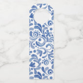 Chinoiserie Watercolor Ginger Jar Vase Flaschenanhänger (Rückseite)