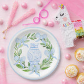 Chinoiserie Watercolor Ginger Jar Wreath Pappteller (Party)