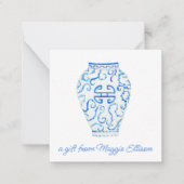 Chinoiserie Watercolor Ginger Vase Geschenkverpack Mitteilungskarte (Vorderseite)