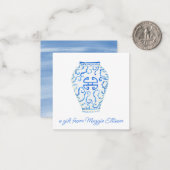 Chinoiserie Watercolor Ginger Vase Geschenkverpack Mitteilungskarte (Vorderseite/Rückseite Beispiel)