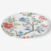 Chinoiserie Watercolor Muster Pappteller (Schrägansicht)
