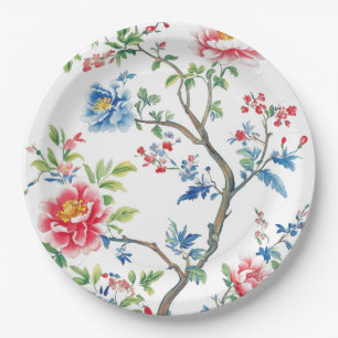 Chinoiserie Watercolor Muster Pappteller