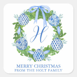 Chinoiserie Watercolor Quadratischer Aufkleber