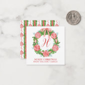 Chinoiserie Watercolor Weihnachten Mitteilungskarte (Vorderseite/Rückseite Beispiel)