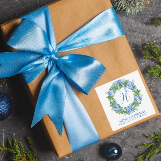 Chinoiserie Watercolor Weihnachten Mitteilungskarte